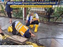 BBWS Pompengan Jeneberang Respon Cepat Penanganan Banjir, Sumbatan Sampah Jadi Penyebab Genangan Air di Kota Makassar